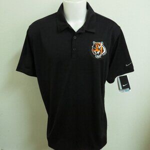 New M-3XL BENGALS Black Nike Dri-Fit Men's #02G Polo Shirt